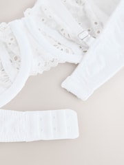 White Broderie Non-Pad Balcony Bra - Image 8 of 8
