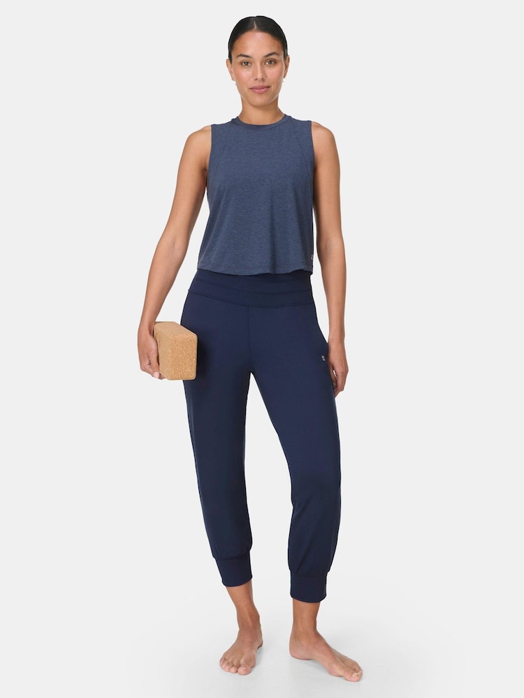 Sweaty Betty Blue Soft Flow Studio Twist Back Tank Top - Image 2 of 7