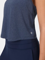 Sweaty Betty Blue Soft Flow Studio Twist Back Tank Top - Image 6 of 7