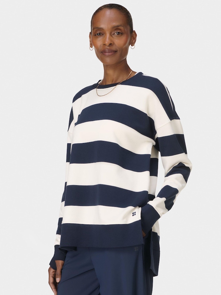 Sweaty Betty White After Class Longline Sweatshirt - Image 1 of 7