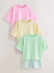 Pink/Green Short Pyjamas 3 Pack (3-16yrs) - Image 5 of 8