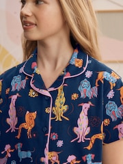 أزرق داكن كلب - Short Button Through Pyjamas (3-16yrs) - Image 4 of 4