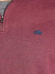 Raging Bull Red Classic French Rib Quarter Zip Sweatshirt - صورة 4 من 4