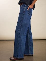 Baukjen Blue Stretch Cotton Wide Leg Slouch Jeans - Image 4 of 5