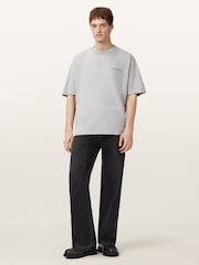 AllSaints Grey Future Short Sleeve Crew T-Shirt - Image 3 of 9