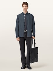 AllSaints Light Blue Hawthorne Long Sleeve Shirt - Image 3 of 8