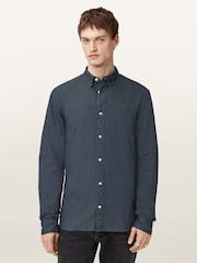 AllSaints Light Blue Hawthorne Long Sleeve Shirt - Image 4 of 8
