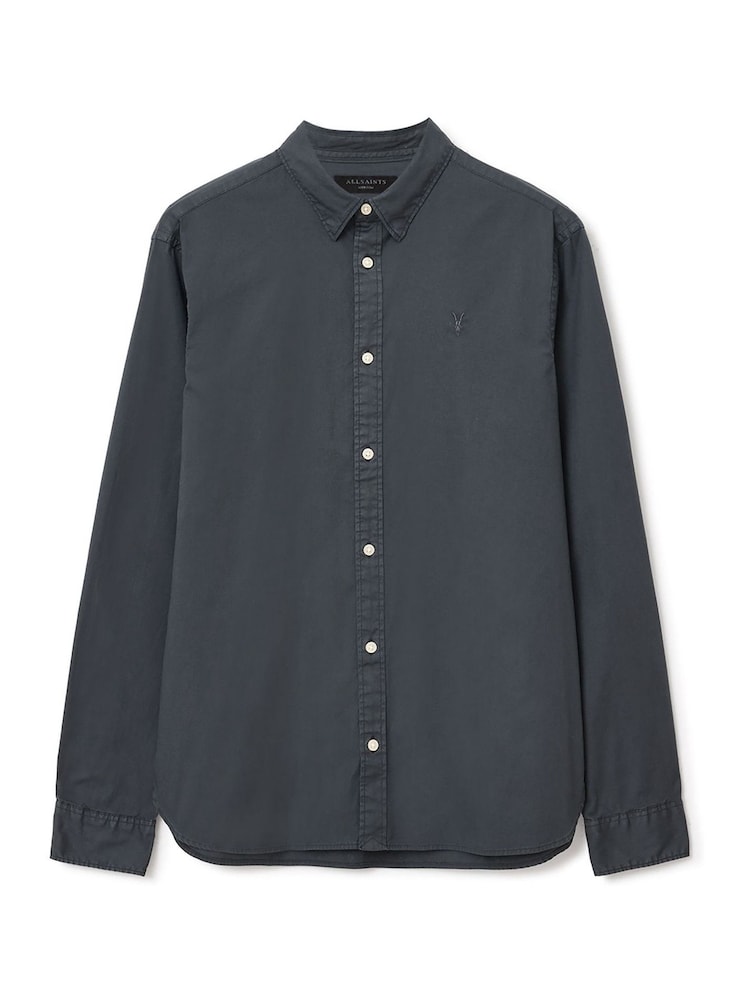 AllSaints Light Blue Hawthorne Long Sleeve Shirt - Image 8 of 8
