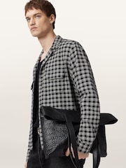 AllSaints Black Horton Long Sleeve Shirt - Image 1 of 7
