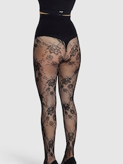 Heist The Floral Lace Black Tights - Image 3 of 4