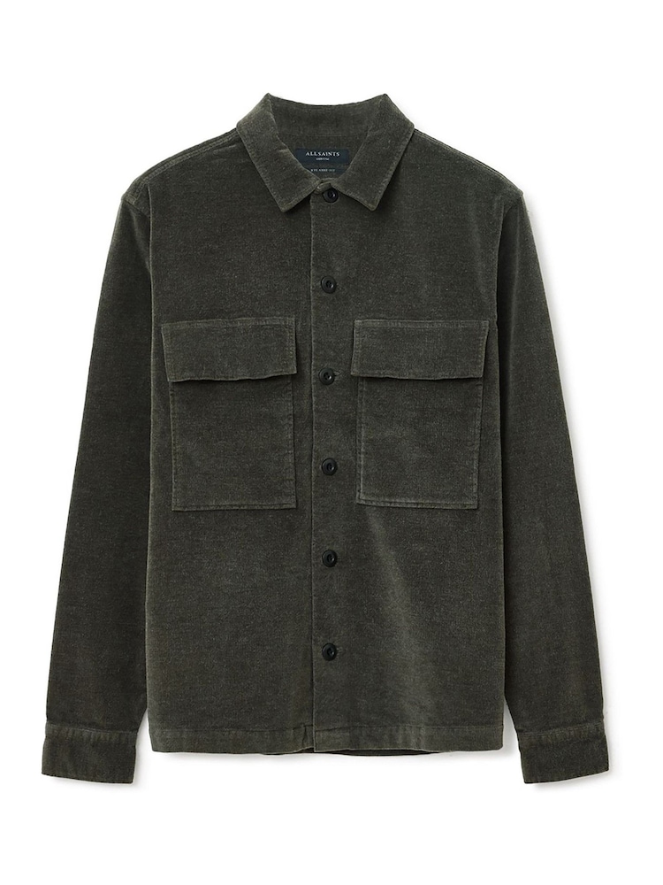 AllSaints Brown Hawker Long Sleeve Shirt - Image 8 of 8