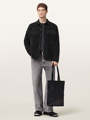 AllSaints Black Hawker Long Sleeve Shirt - Image 3 of 9
