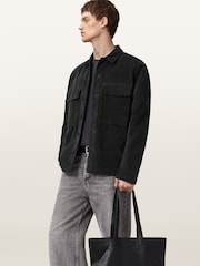 AllSaints Black Hawker Long Sleeve Shirt - Image 4 of 9