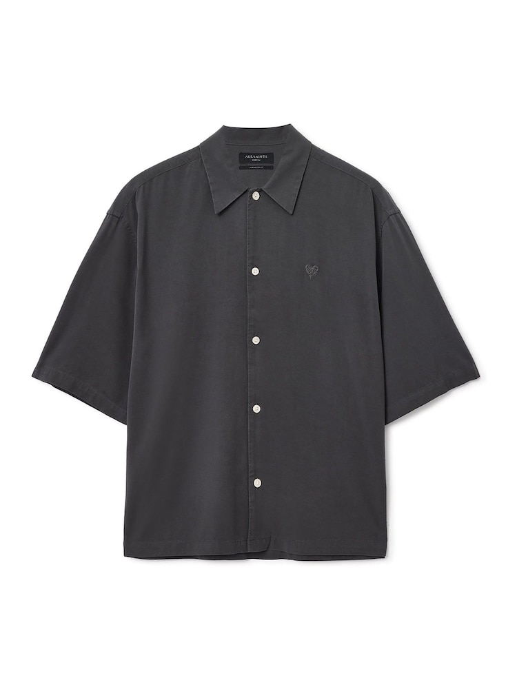 AllSaints Grey Rialto Short Sleeve Shirt - Image 5 of 5
