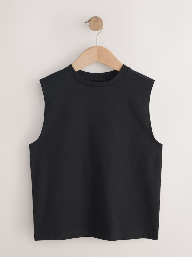 Black/White/Blue/Fluro Pink Tank Vest 4 Pack (3-16yrs) - Image 2 of 8 Black/White/Blue/Fluro Pink Tank Vest 4 Pack (3-16yrs) - Image 2 of 8