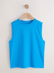 Black/White/Blue/Fluro Pink Tank Vest 4 Pack (3-16yrs) - Image 6 of 8