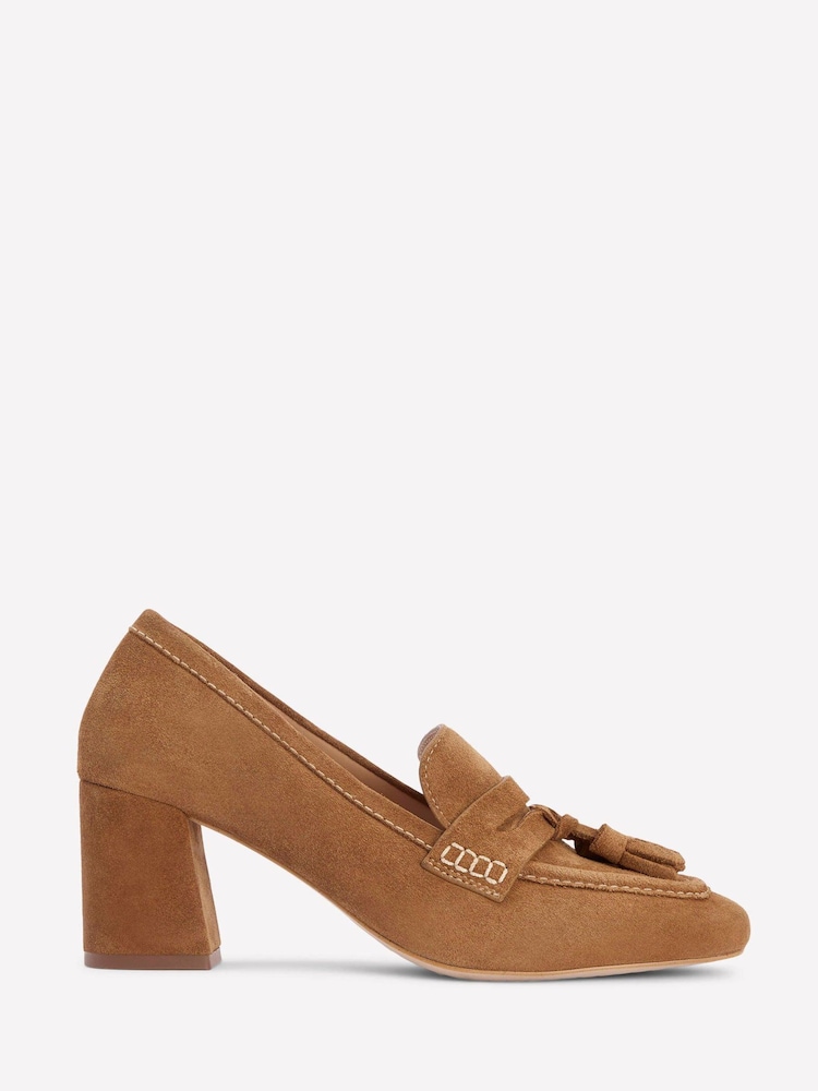 Boden Brown Sol Block Heeled Penny Loafers - Image 2 of 5