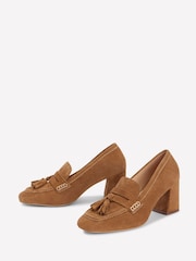Boden Brown Sol Block Heeled Penny Loafers - Image 3 of 5