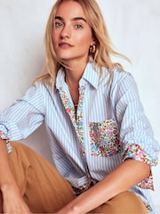Boden Blue Sadie Relaxed Cotton Shirt - Image 1 of 6