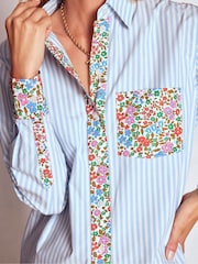 Boden Blue Sadie Relaxed Cotton Shirt - Image 2 of 6