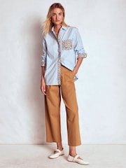 Boden Blue Sadie Relaxed Cotton Shirt - Image 4 of 6