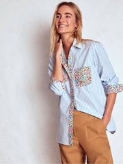 Boden Blue Sadie Relaxed Cotton Shirt - Image 5 of 6