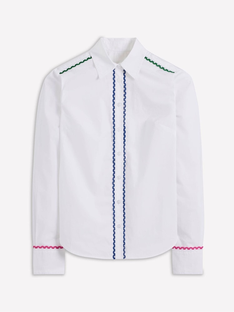 Boden White Sienna Interest Cotton Shirt - Image 1 of 1