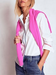 Boden White Sienna Interest Cotton Shirt - Image 4 of 5