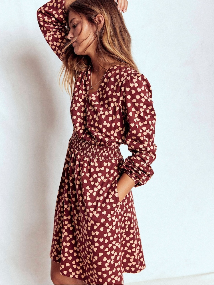 Boden Brown Sarah Short Jersey Dress - Image 2 of 5 Boden Brown Sarah Short Jersey Dress - Image 2 of 5