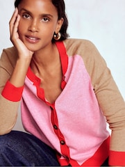 Boden Pink Meg Saddle Sleeve Cardigan - Image 3 of 6