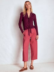 Boden Purple Tie Neck Supersoft Blouse - Image 4 of 5