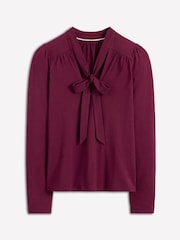 Boden Purple Tie Neck Supersoft Blouse - Image 5 of 5
