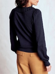 Boden Blue Melina Cotton Ruffle Jumper - Image 3 of 6