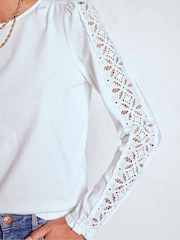 Boden White Scarlett Broderie Trim Top - Image 2 of 5