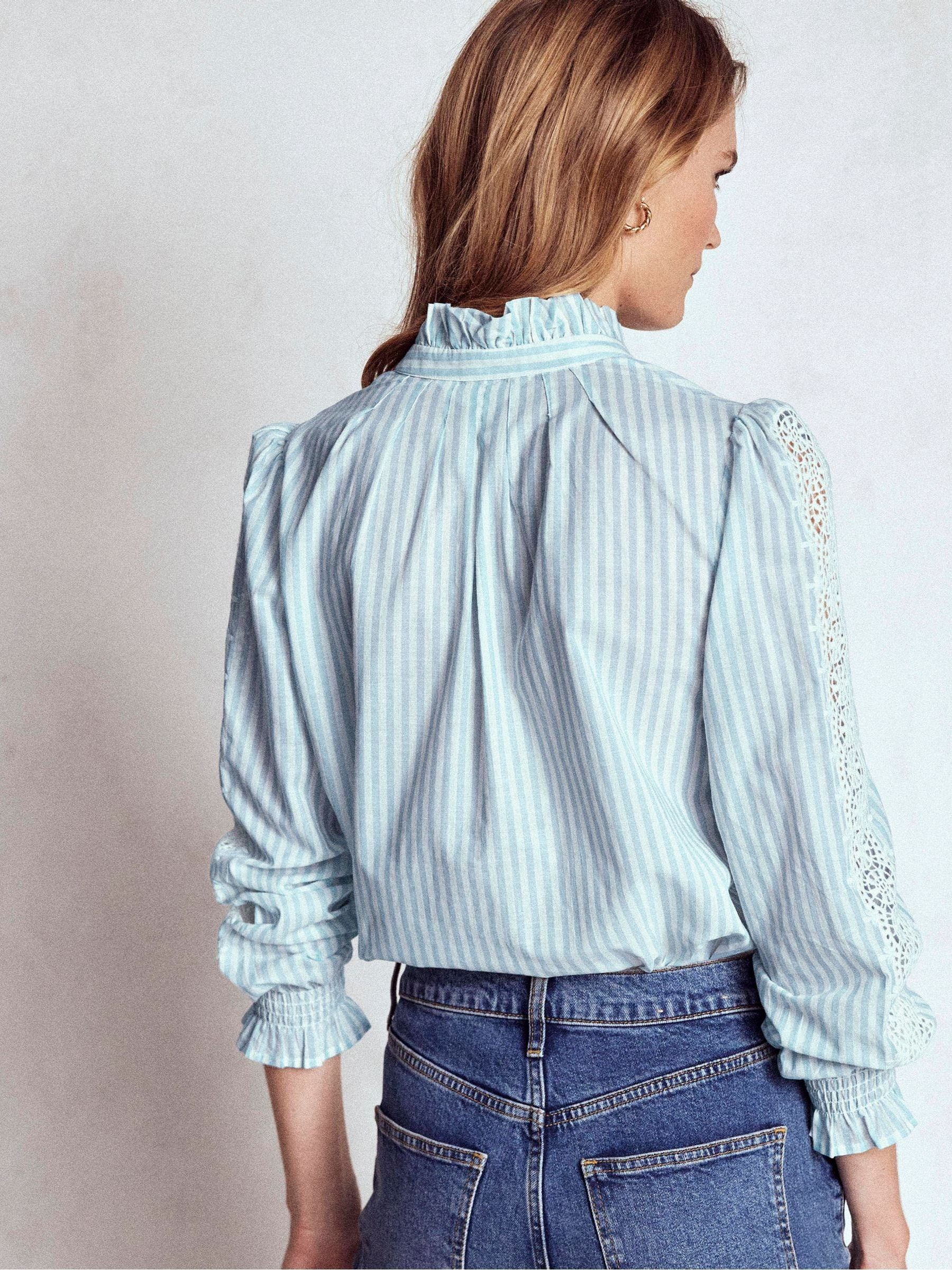 Buy Boden Blue Lorna Pleated Cotton Top from Next USA