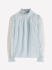 Boden Blue Lorna Pleated Cotton Top - Image 7 of 7