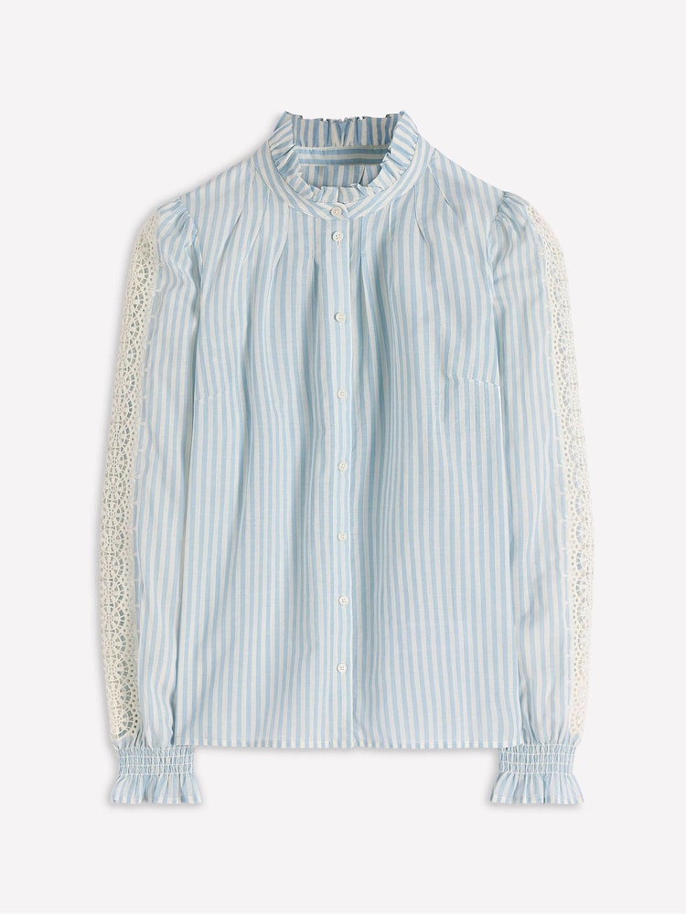 Boden Blue Lorna Pleated Cotton Top - Image 7 of 7