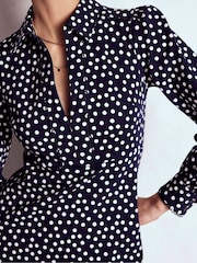 Boden Blue Pip Zip-Up Ponte Midi Dress - Image 5 of 6
