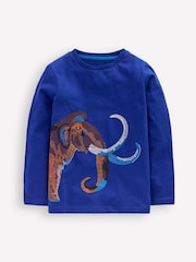Boden Blue Superstitch Sleeved T-Shirt - Image 1 of 3