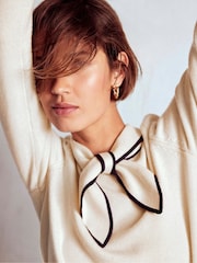 Boden Natural Knitted Bow Jumper - Image 2 of 6