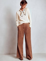 Boden Natural Knitted Bow Jumper - Image 4 of 6