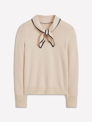 Boden Natural Knitted Bow Jumper - Image 5 of 6