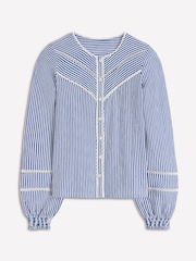 Boden Blue Trim Detail Jersey Shirt - Image 6 of 6