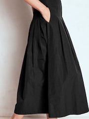 Boden Black Valentina Taffeta Midi Skirt - Image 4 of 7