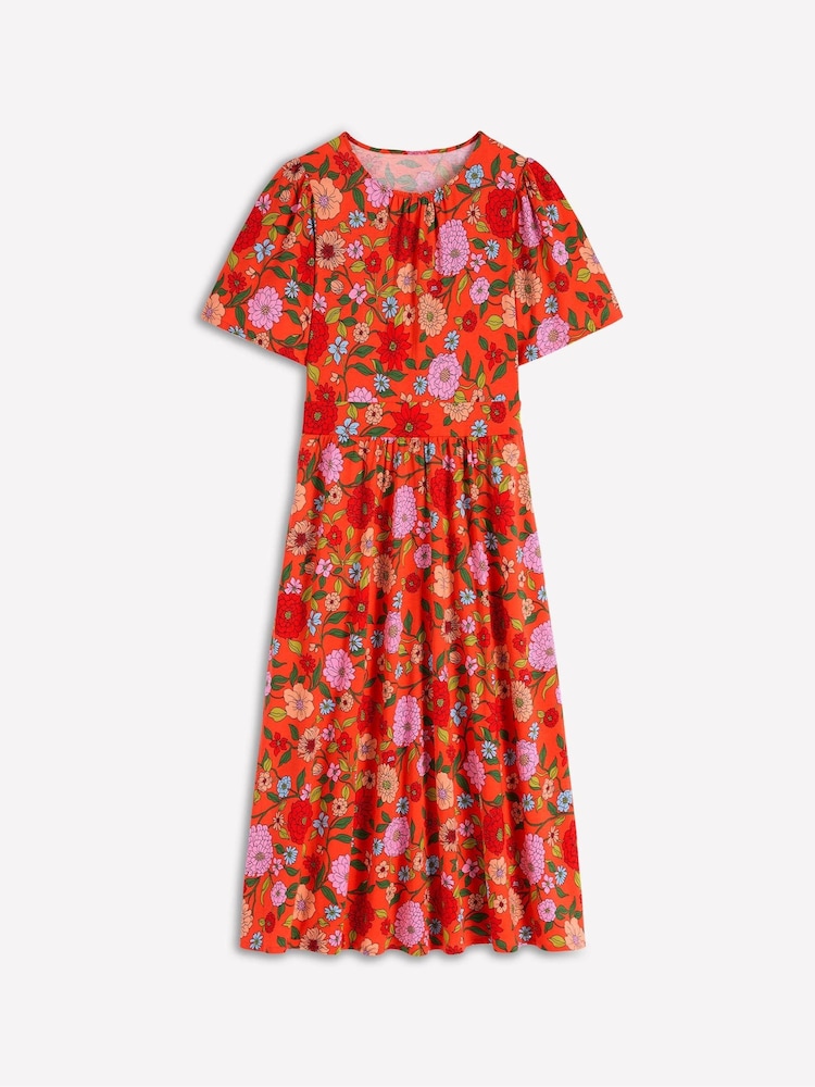 Boden Orange Louisa Jersey Midi Dress - Image 1 of 1 Boden Orange Louisa Jersey Midi Dress - Image 1 of 1