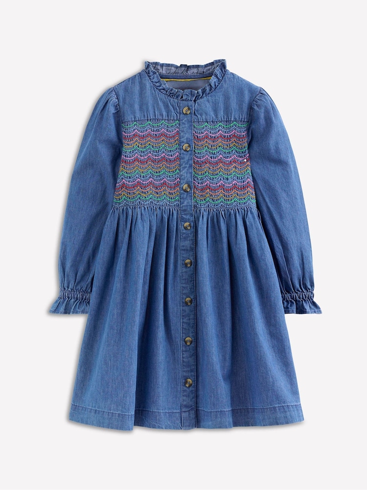Boden Blue Suki Long Sleeve Smocked Dress - Image 1 of 3