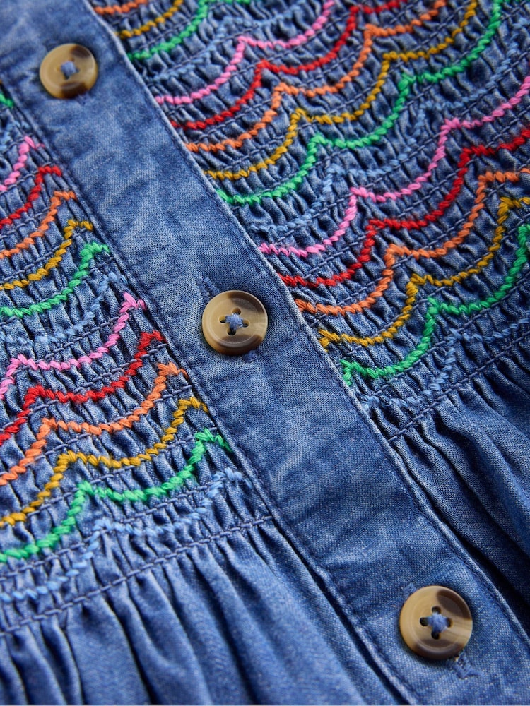 Boden Blue Suki Long Sleeve Smocked Dress - Image 3 of 3