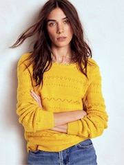 Boden Yellow Leticia Lace Trim Jumper - Image 1 of 6