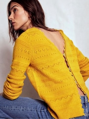 Boden Yellow Leticia Lace Trim Jumper - Image 4 of 6