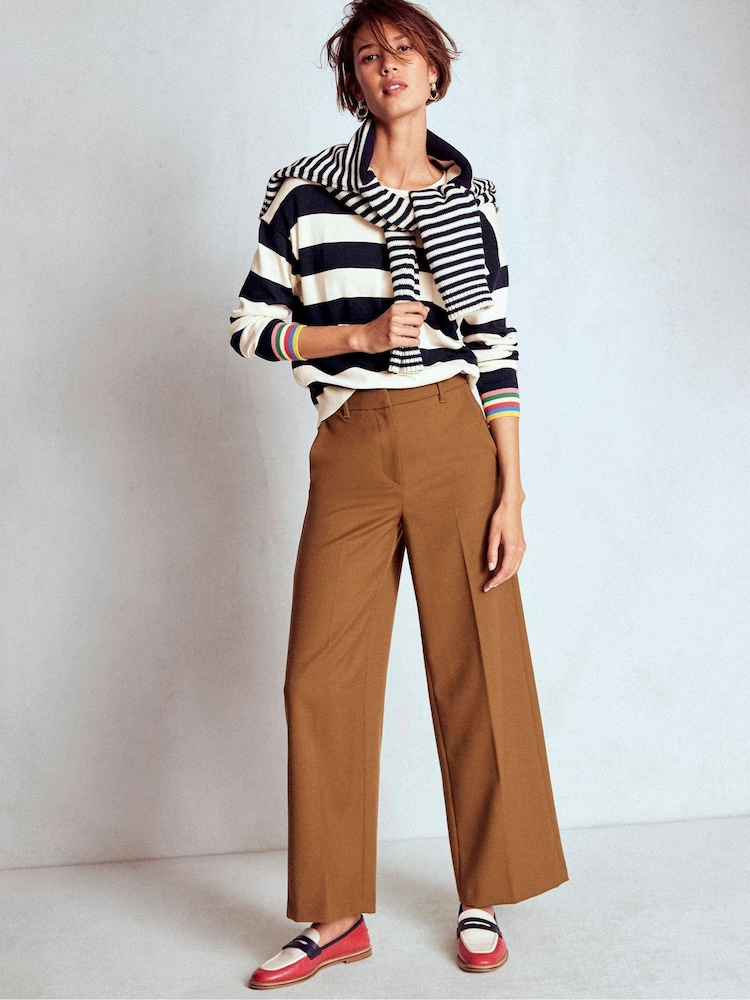 Boden Blue Lara Relaxed Cotton Jumper - Image 1 of 5